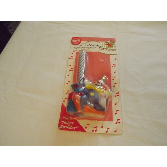 Vintage Wilton 1995 Musical Novelty Candle Clown NOS Sealed Happy Birthday - Picture 1 of 6